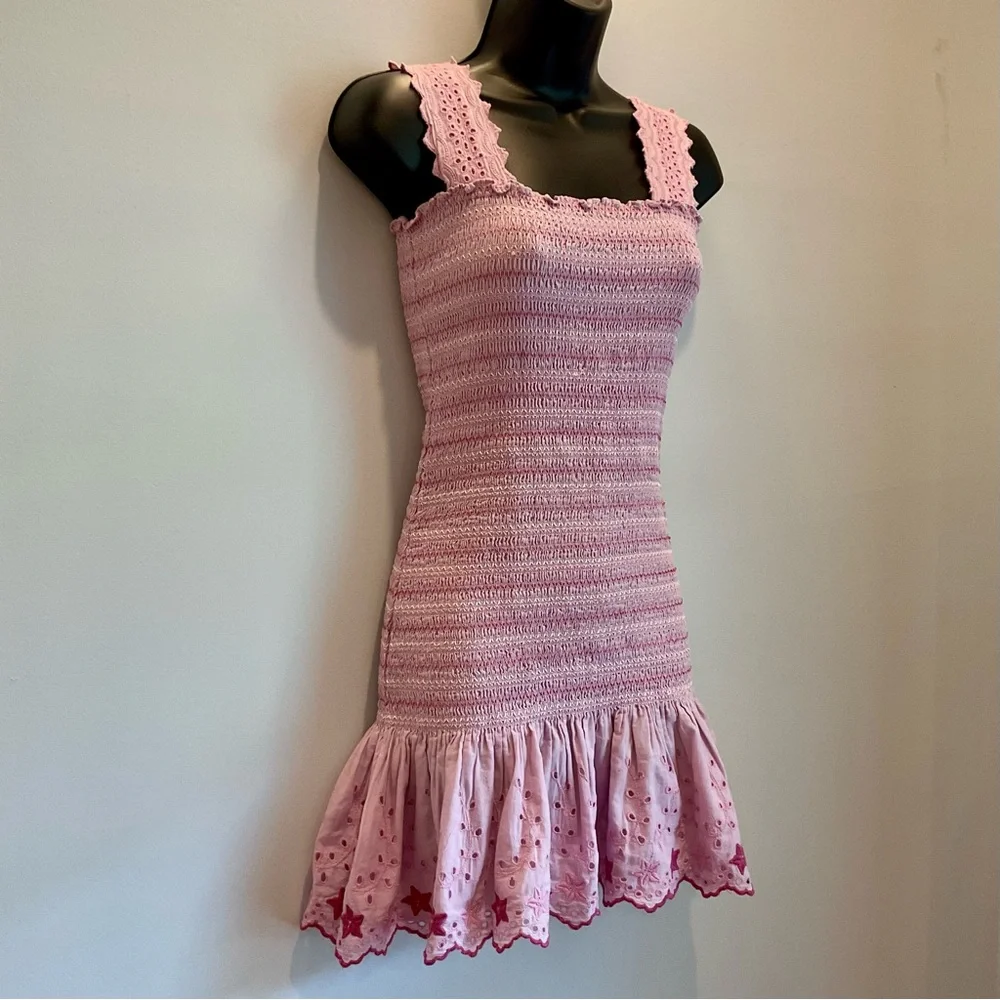 LoveShackFancy Jax‎ Mini Dress in Lavender Fields - Picture 4 of 12